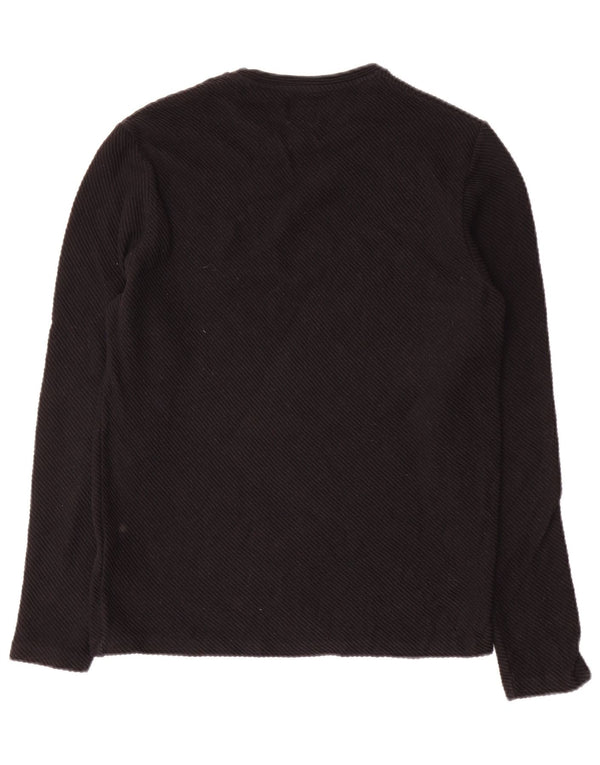 Top Zara da uomo a maniche lunghe piccolo in cotone nero