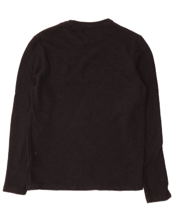 Top Zara da uomo a maniche lunghe piccolo in cotone nero