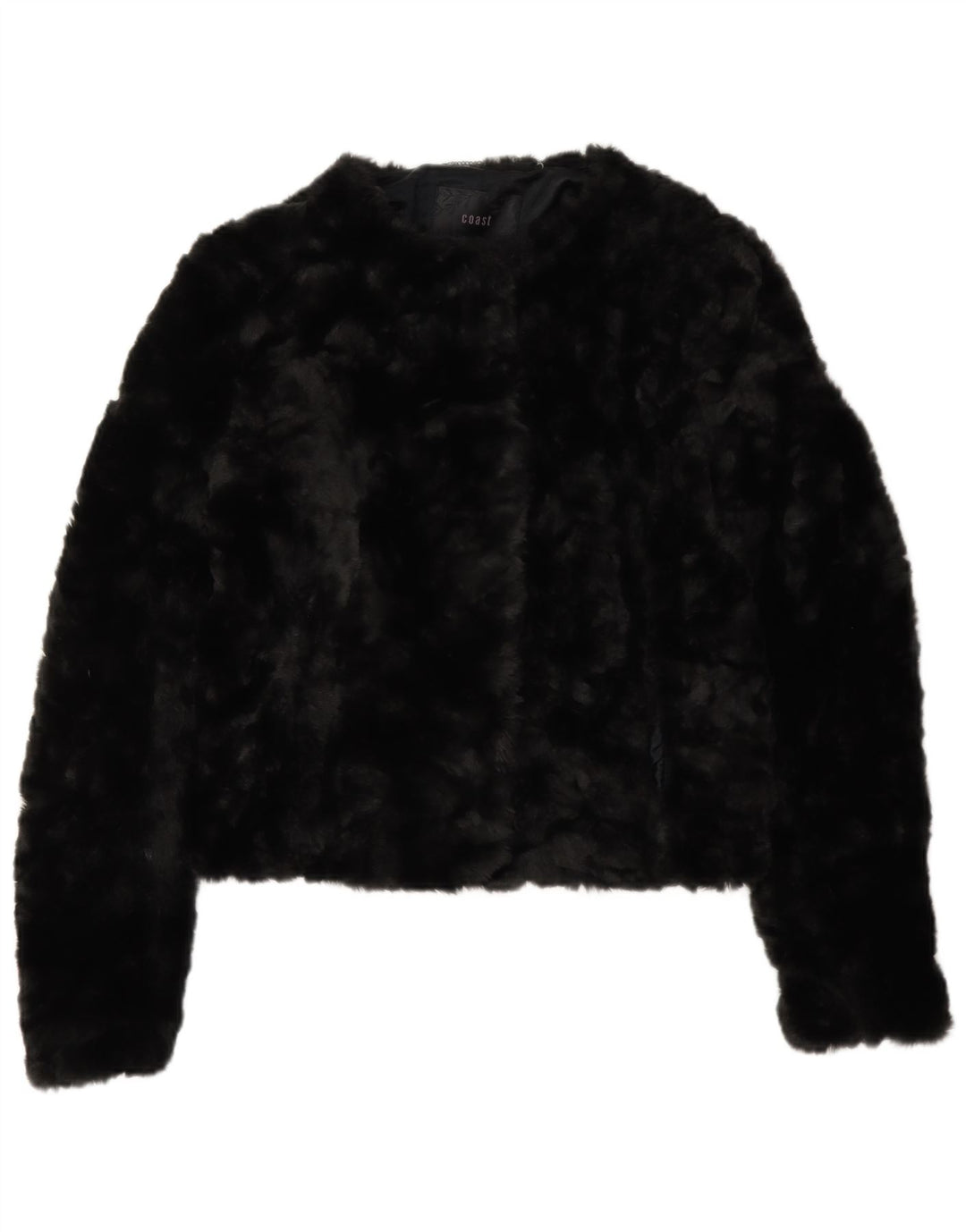 Giubbotto bomber in pelliccia sintetica corta da donna Coast UK 8 piccolo nero