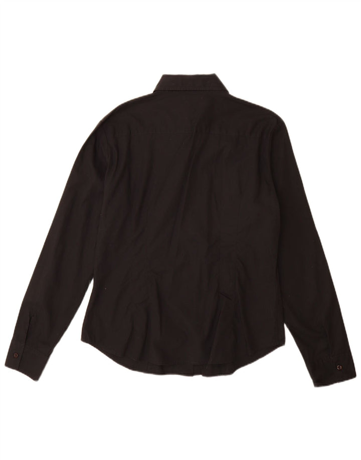 Camicia da donna Sisley UK 14 grande cotone nero