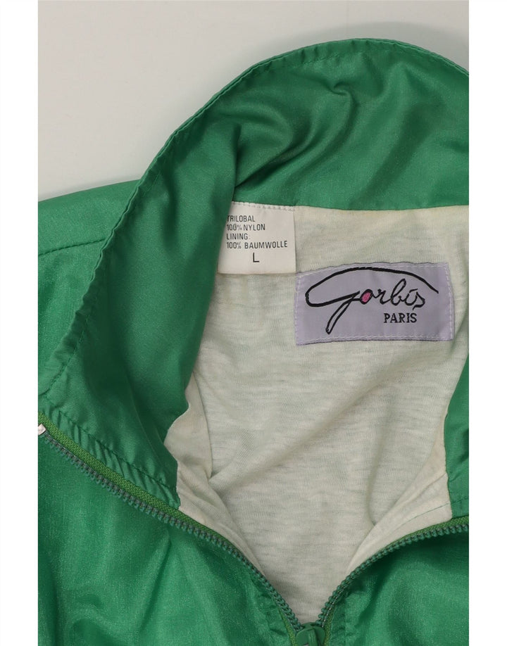 Giacca da ginnastica vintage da uomo, giacca grande, in nylon verde