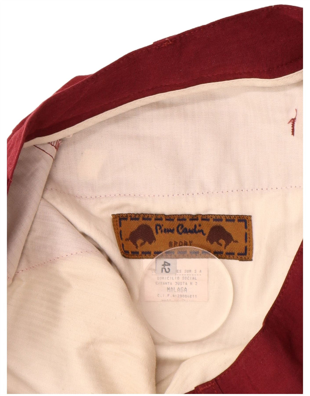 PIERRE CARDIN Pantaloncini chino con pegging da donna IT 42 medio W30 cotone bordeaux