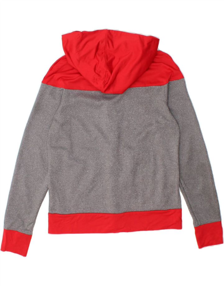 CHAMPION Womens Zip Hoodie Sweater UK 14 Medium Red Colourblock Polyester Vintage Champion and Second-Hand Champion from Messina Hembry 