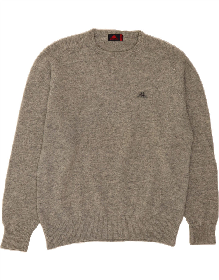 KAPPA Womens Crew Neck Jumper Sweater UK 16 Large Grey Wool Vintage Kappa and Second-Hand Kappa from Messina Hembry 