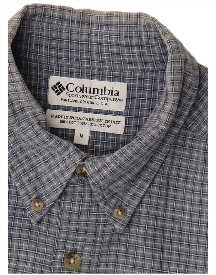 Camicia a maniche corte da uomo Columbia in cotone a quadri blu medio