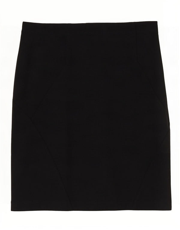 Gonna a tubino da donna Hugo Boss UK 12 media W30 viscosa nera