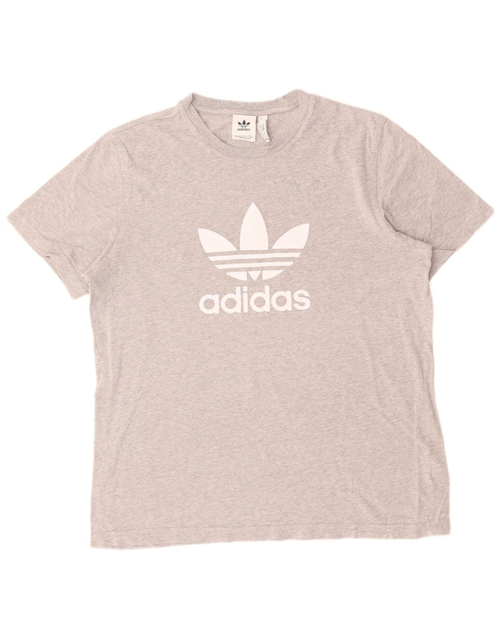 T-shirt grafica da uomo ADIDAS Top in cotone grigio medio