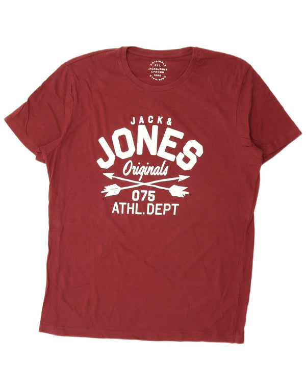 T-shirt grafica da uomo Jack & Jones Top XL in cotone marrone