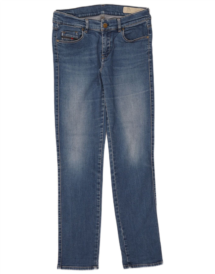 Jeans dritti slim regolari Sandy da donna Diesel W28 L29 cotone blu