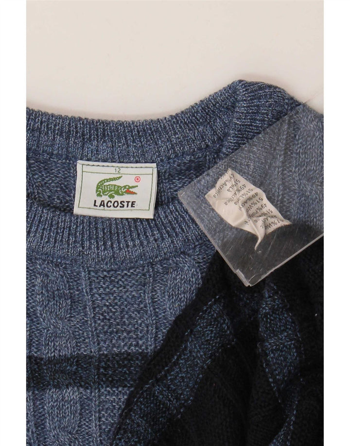 Maglione maglione girocollo per ragazzi Lacoste 11-12 anni in lana color block blu