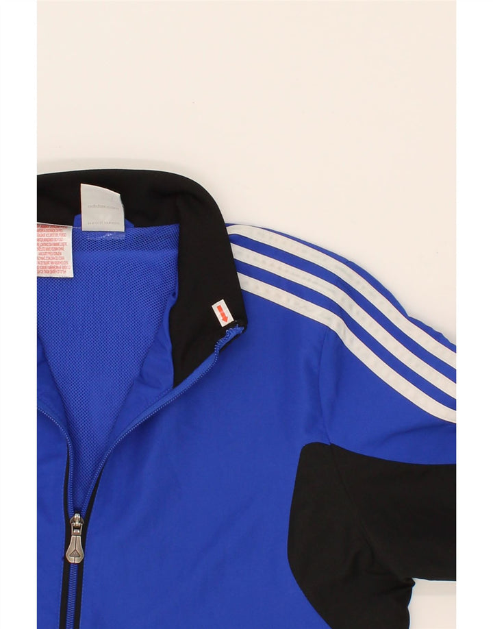 ADIDAS Boys Tracksuit Top Jacket 13-14 Years Blue Colourblock Polyester Vintage Adidas and Second-Hand Adidas from Messina Hembry 