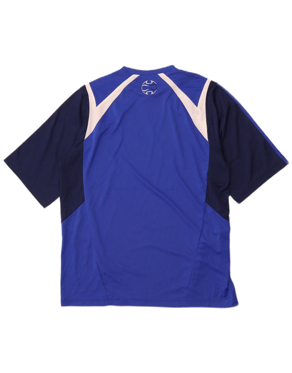 T-shirt da uomo ADIDAS Top blu medio in poliestere color block sportivo