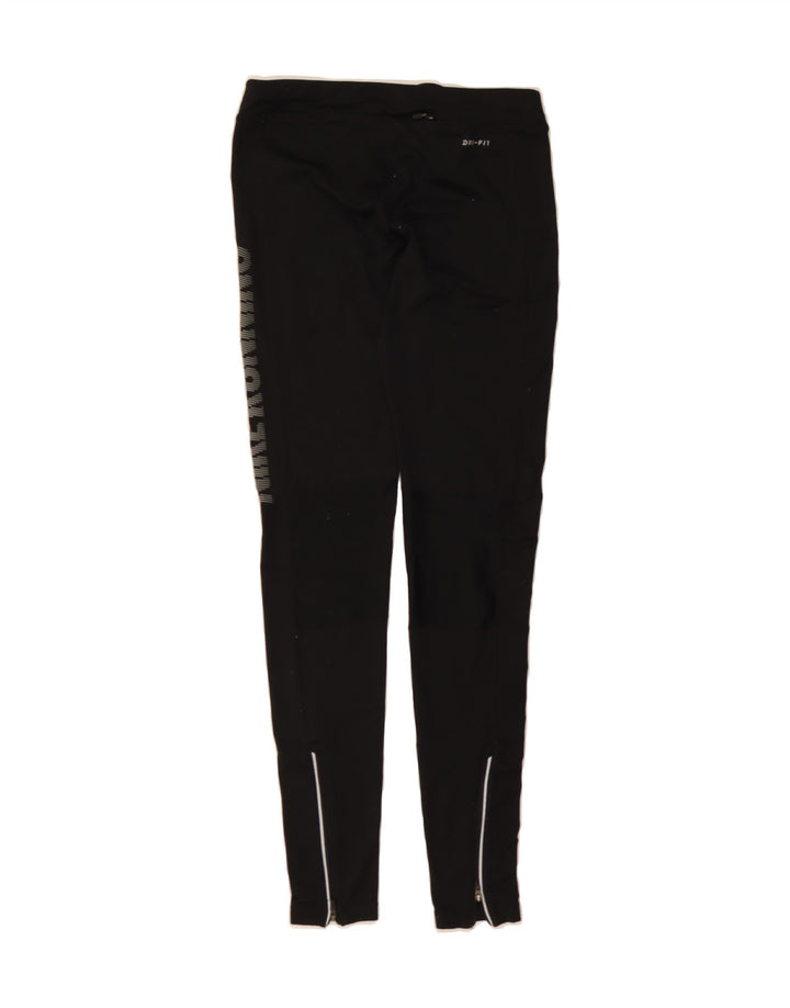 NIKE Womens Graphic Leggings UK 8 Small Black Polyester Vintage Nike and Second-Hand Nike from Messina Hembry 