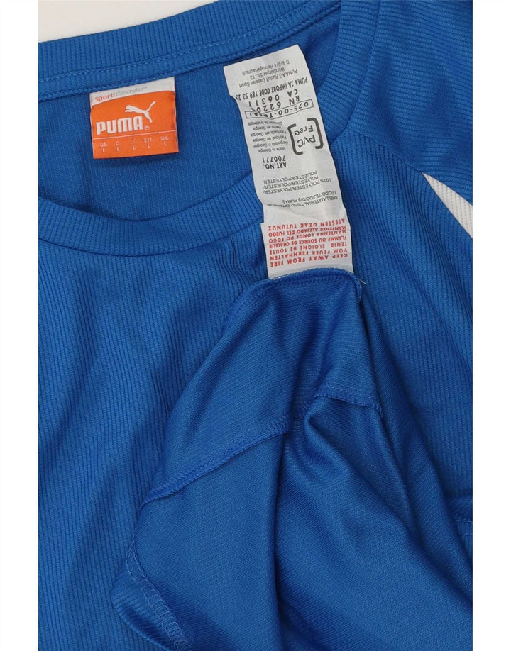 Maglia Puma da uomo a maniche lunghe in poliestere a righe grandi blu