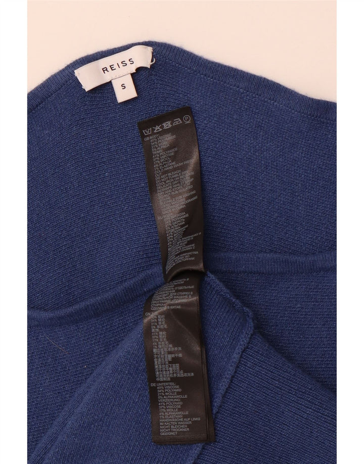 Maglione REISS da donna oversize con scollo a barca UK 10 piccolo blu