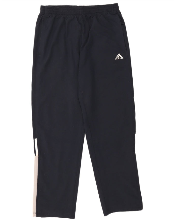 Pantaloni da tuta da uomo Adidas Large in poliestere color block blu navy