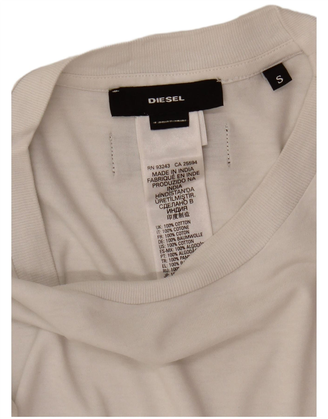 T-shirt da uomo Diesel Top Small in cotone bianco