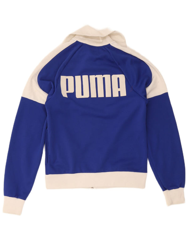 Giacca da ginnastica grafica da uomo Puma Small in poliestere color block blu