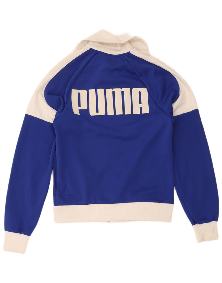 Giacca da ginnastica grafica da uomo Puma Small in poliestere color block blu