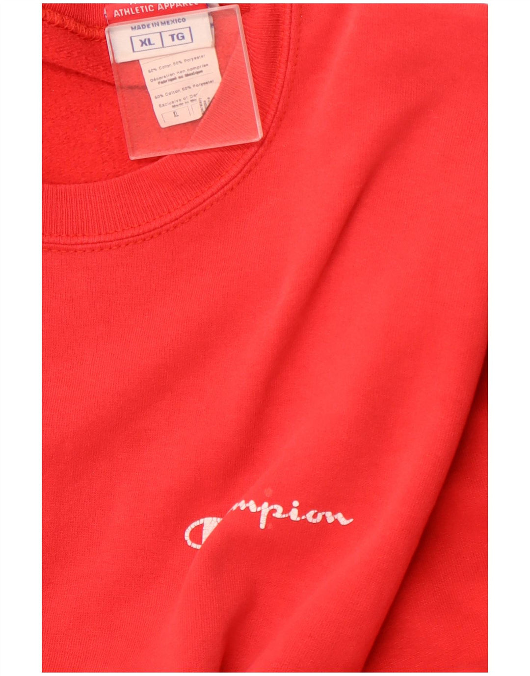 CHAMPION Felpa da uomo Maglione XL Rosso Cotone