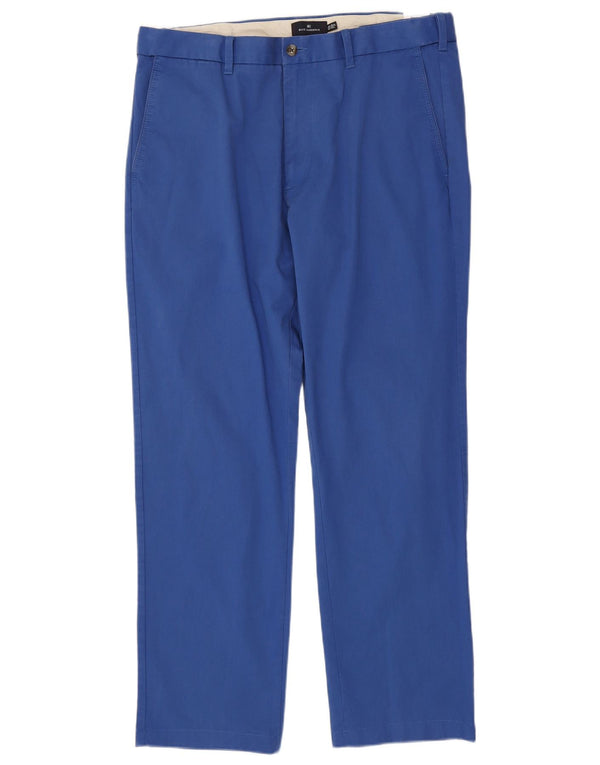 Pantaloni chino dritti Marks & Spencer da uomo blu Harbour W38 L33 cotone