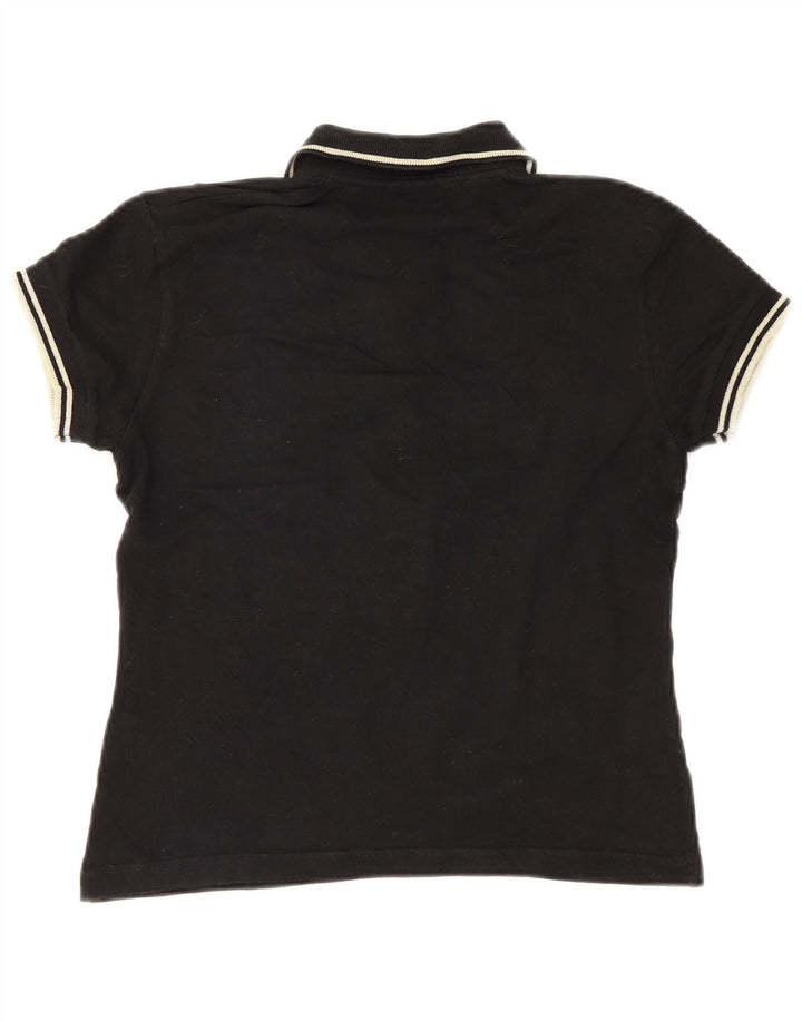 Polo corta da donna Lee UK 14 grande cotone nero