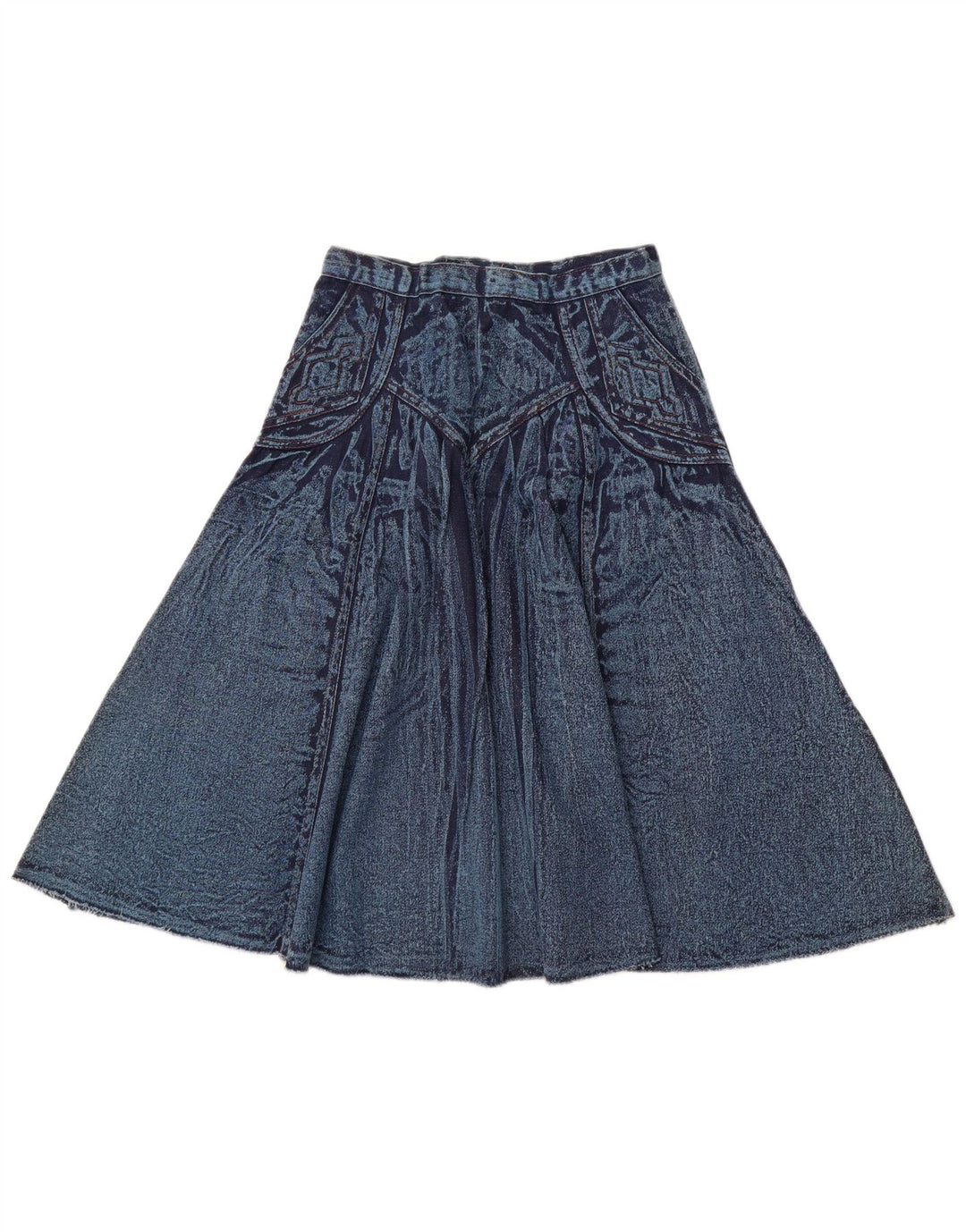 Gonna di jeans a vita alta da donna VINTAGE W28 Blu medio