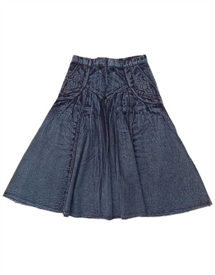 Gonna di jeans a vita alta da donna VINTAGE W28 Blu medio