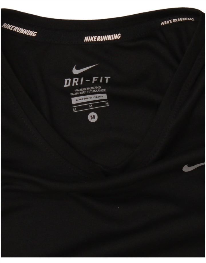 Top Nike Dri Fit da donna a maniche lunghe UK 14 medio nero
