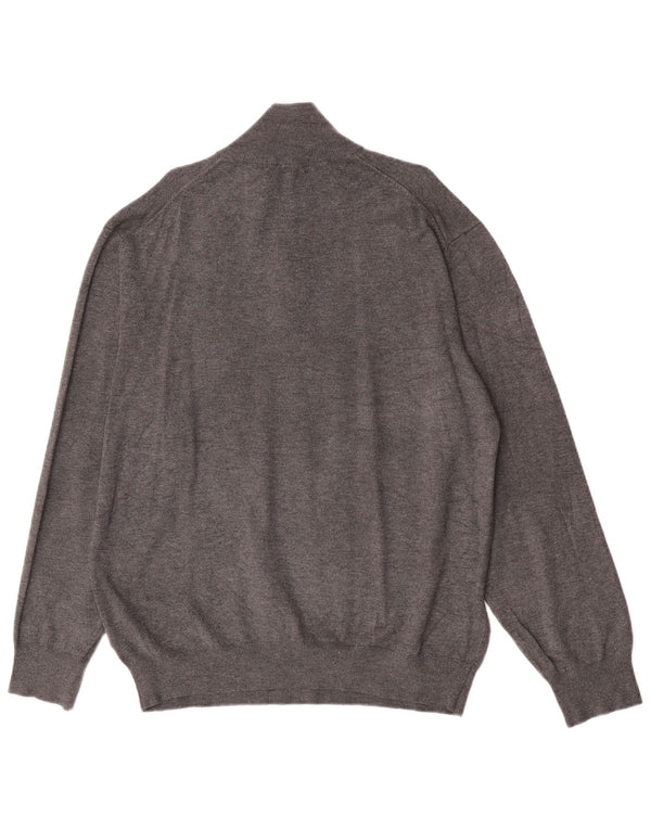 Maglione da uomo con collo con zip Pierre Cardin 2XL Classico in viscosa grigia