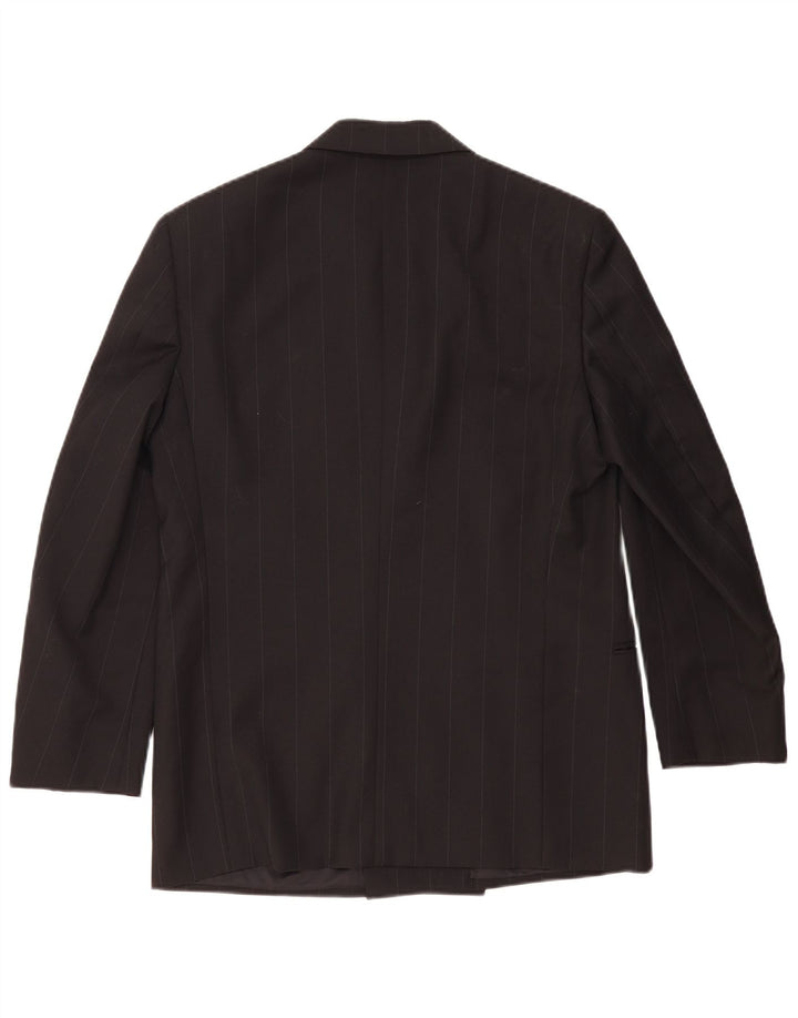 Giacca blazer doppiopetto da uomo OXER UK 38 medio gessato nero