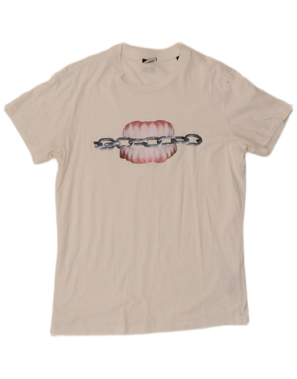 T-shirt grafica da uomo Diesel Top in cotone bianco medio