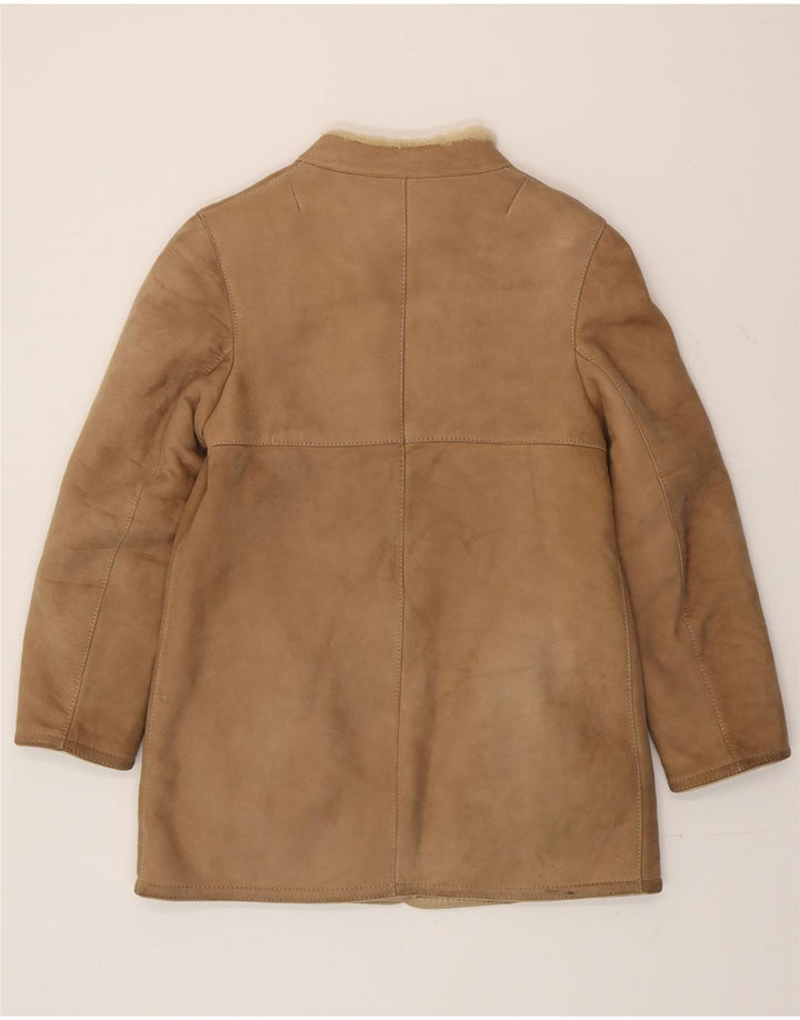 Cappotto in shearling vintage da donna IT 44 Shearling beige medio