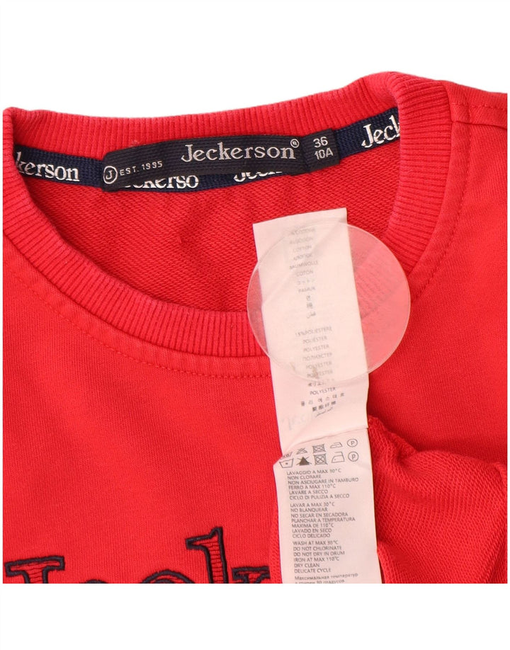 Felpa grafica Jeckerson per ragazzi, 9-10 anni, in cotone rosso