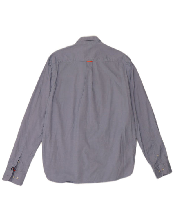 Camicia da uomo Regular Fit Superdry grande cotone gessato blu