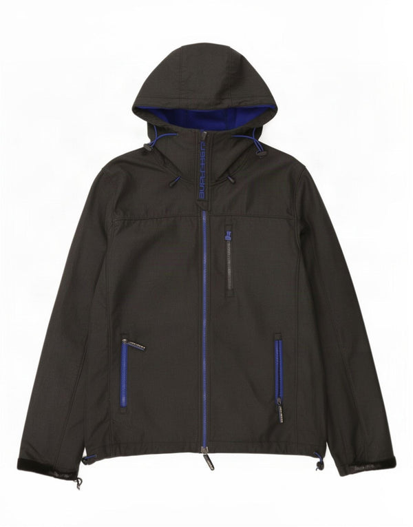 Giacca a vento da uomo con cappuccio grafico Superdry Windcheater UK 42 XL Grigio