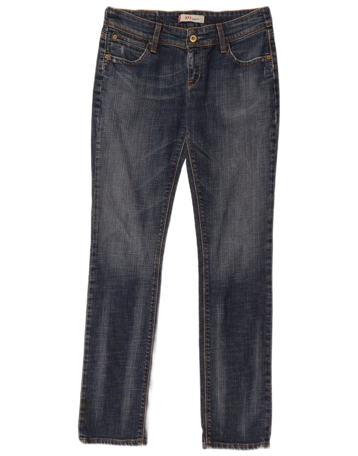 Levi's Uomo 571 Jeans Slim W31 L34 Cotone Blu