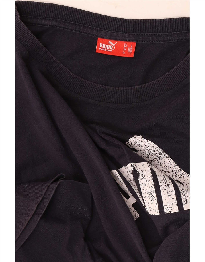 T-shirt grafica da uomo Puma Top Large Blu Navy