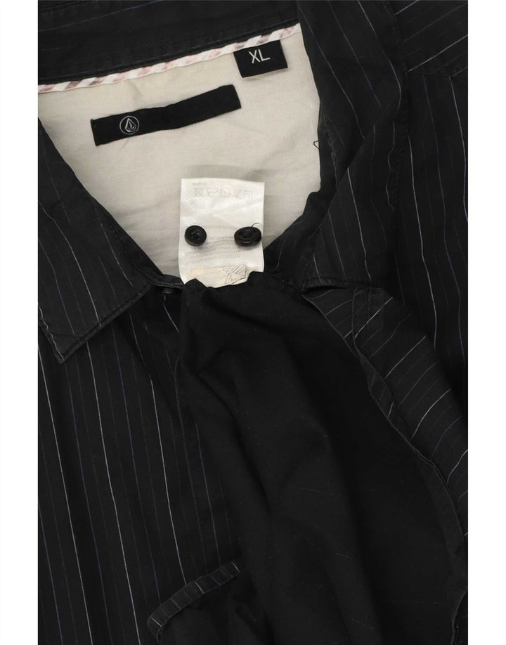 Camicia da uomo Volcom XL cotone gessato nero