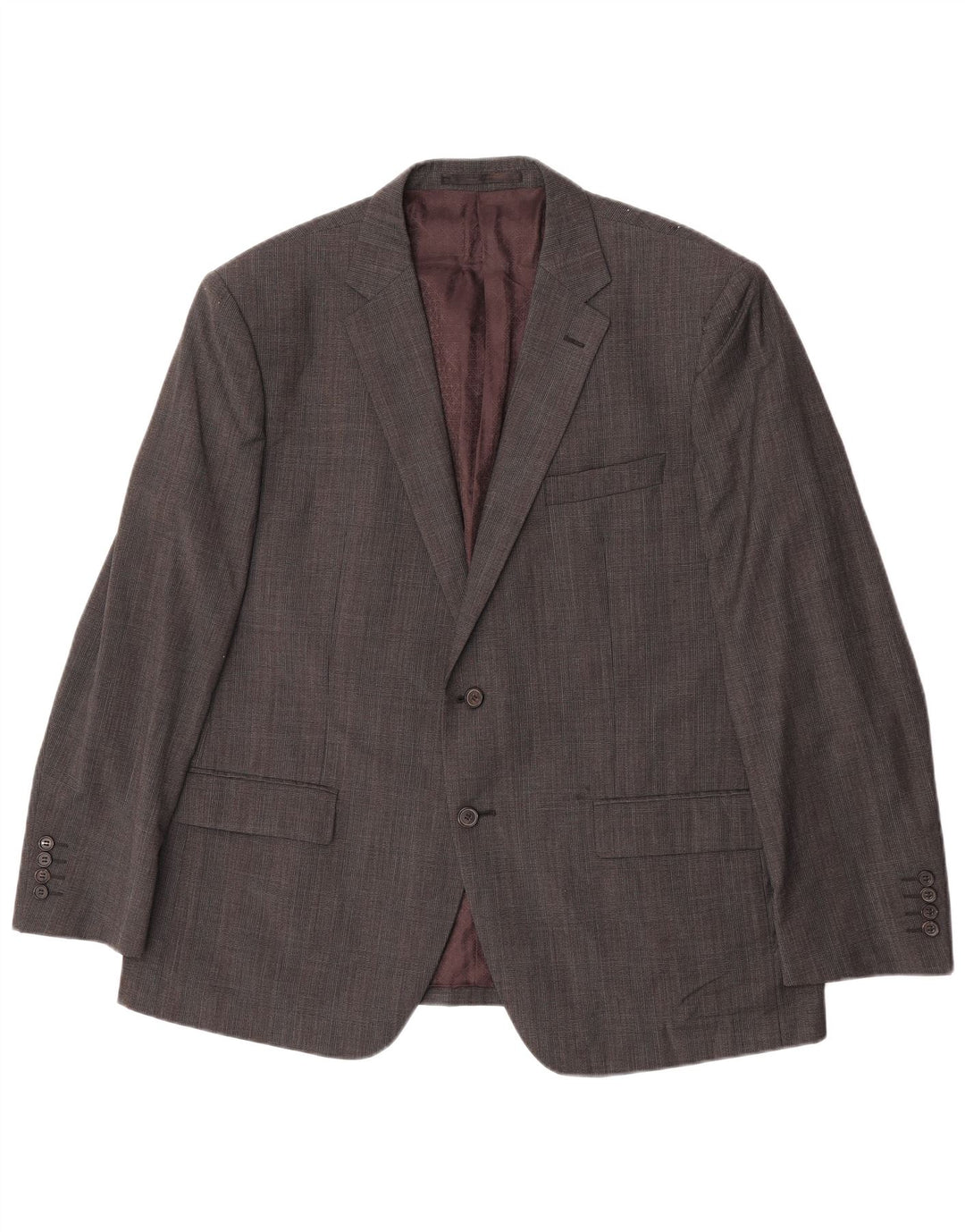 Giacca blazer a 2 bottoni da uomo Marks & Spencer UK 46 XL lana a quadri grigia