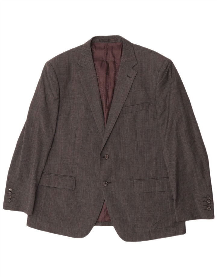Giacca blazer a 2 bottoni da uomo Marks & Spencer UK 46 XL lana a quadri grigia