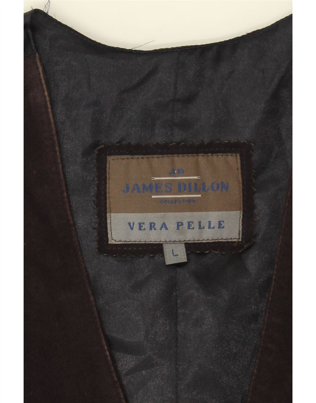 Gilet in pelle scamosciata da uomo James Dillon grande in pelle marrone