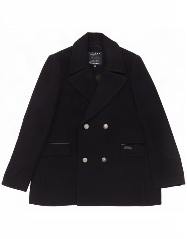 Cappotto da marinaio da donna Superdry UK 14 medio in lana blu navy