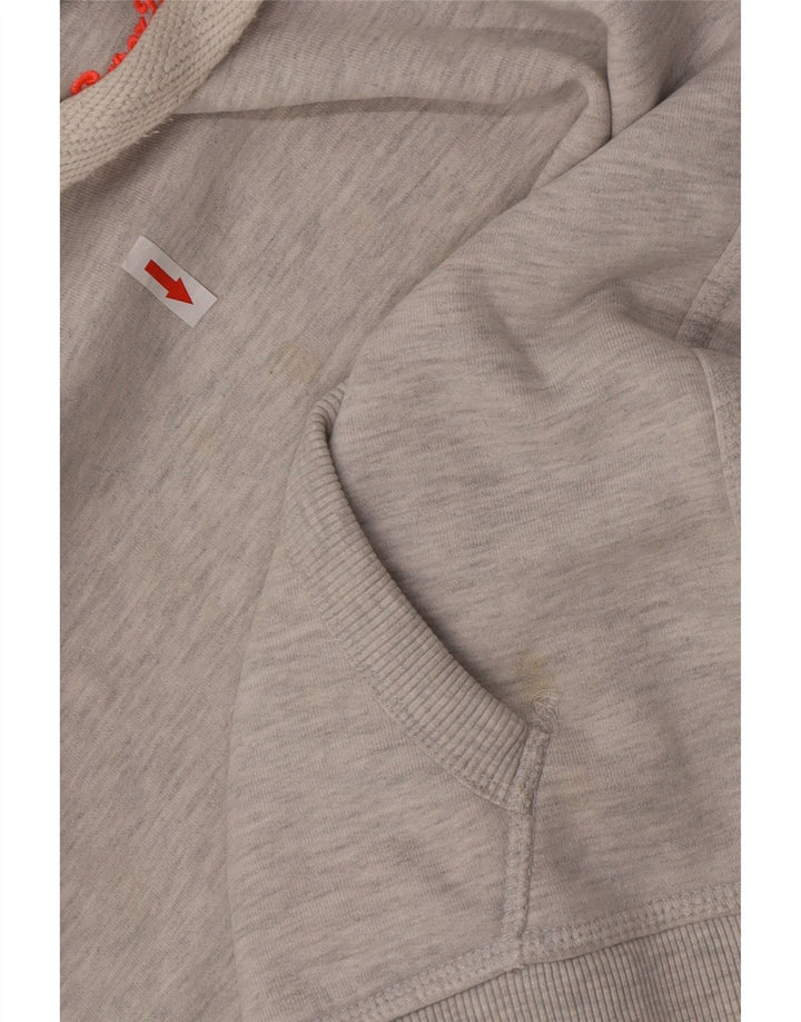Felpa con cappuccio da donna Superdry UK 14 cotone grigio medio