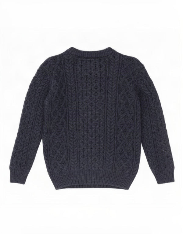 Aran Sweater Market Maglione da donna con scollo a barca UK 6 XS Blu navy