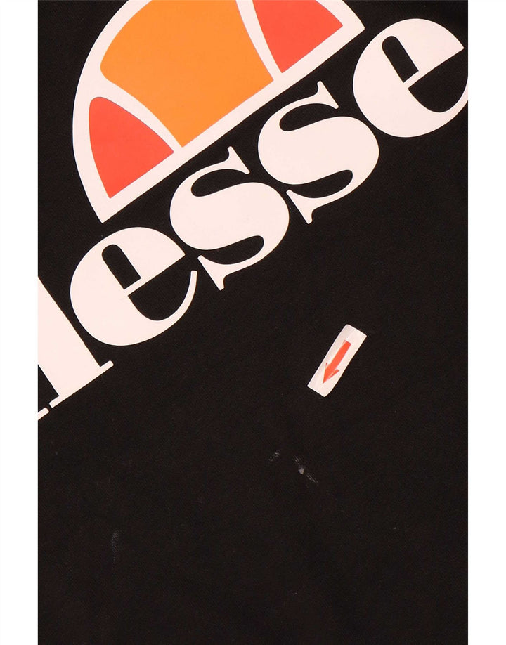 Felpa grafica da uomo Ellesse Maglione piccolo cotone nero
