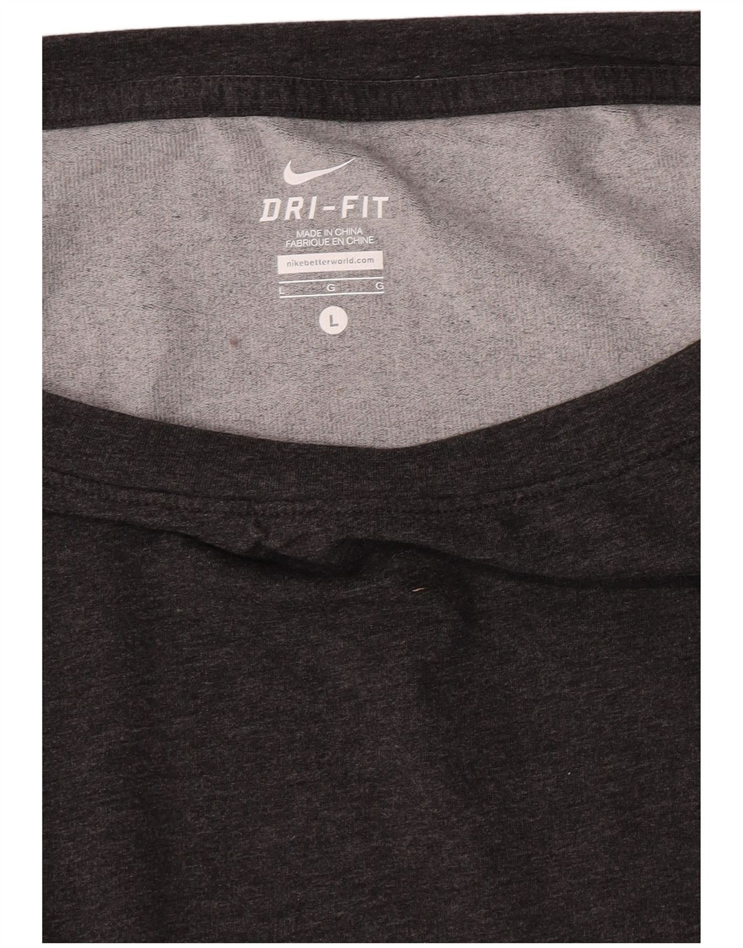 Nike Dri Fit Top da donna a maniche lunghe UK 16 Large in poliestere chiazzato grigio