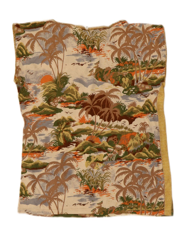 T-shirt grafica da donna vintage Top UK 12 hawaiana media multicolore