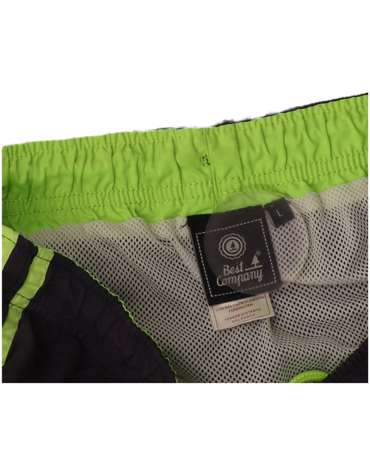 Pantaloncini da bagno da uomo Best Company, grandi, in poliestere blu navy