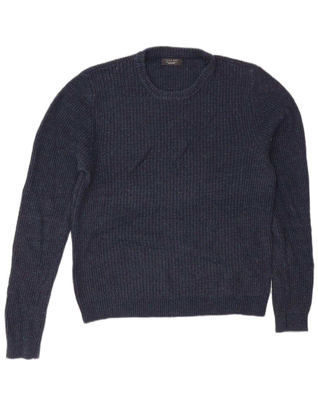 Maglione maglione girocollo da uomo Zara grande in acrilico blu navy